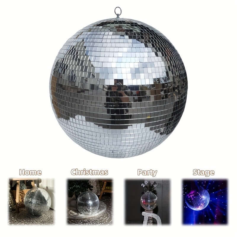 Boule Disco 40 cm gris argentée pour fêtes, événements et décoration intérieure