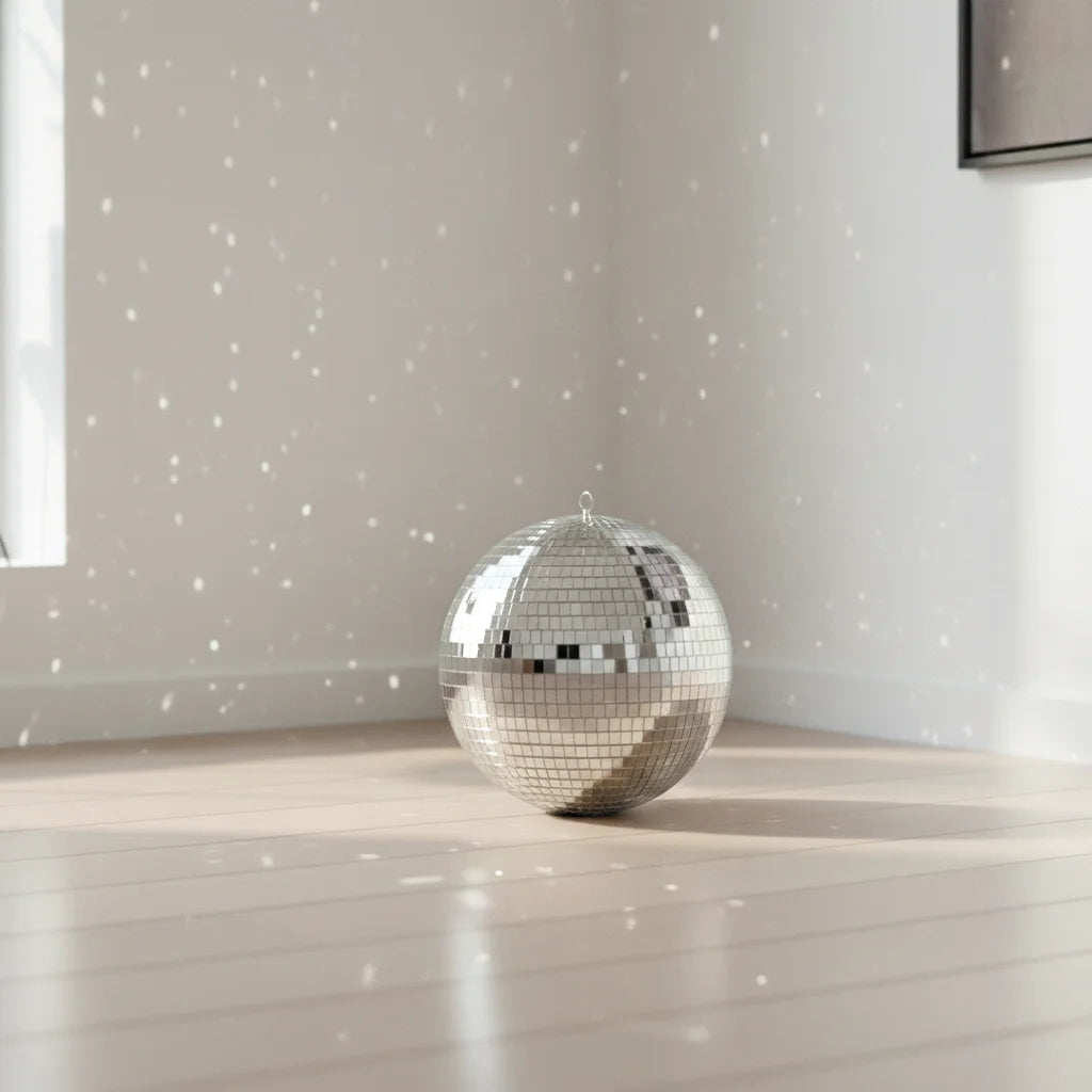 Boule Disco 15cm Gris Argentée - Fêtes & Événements