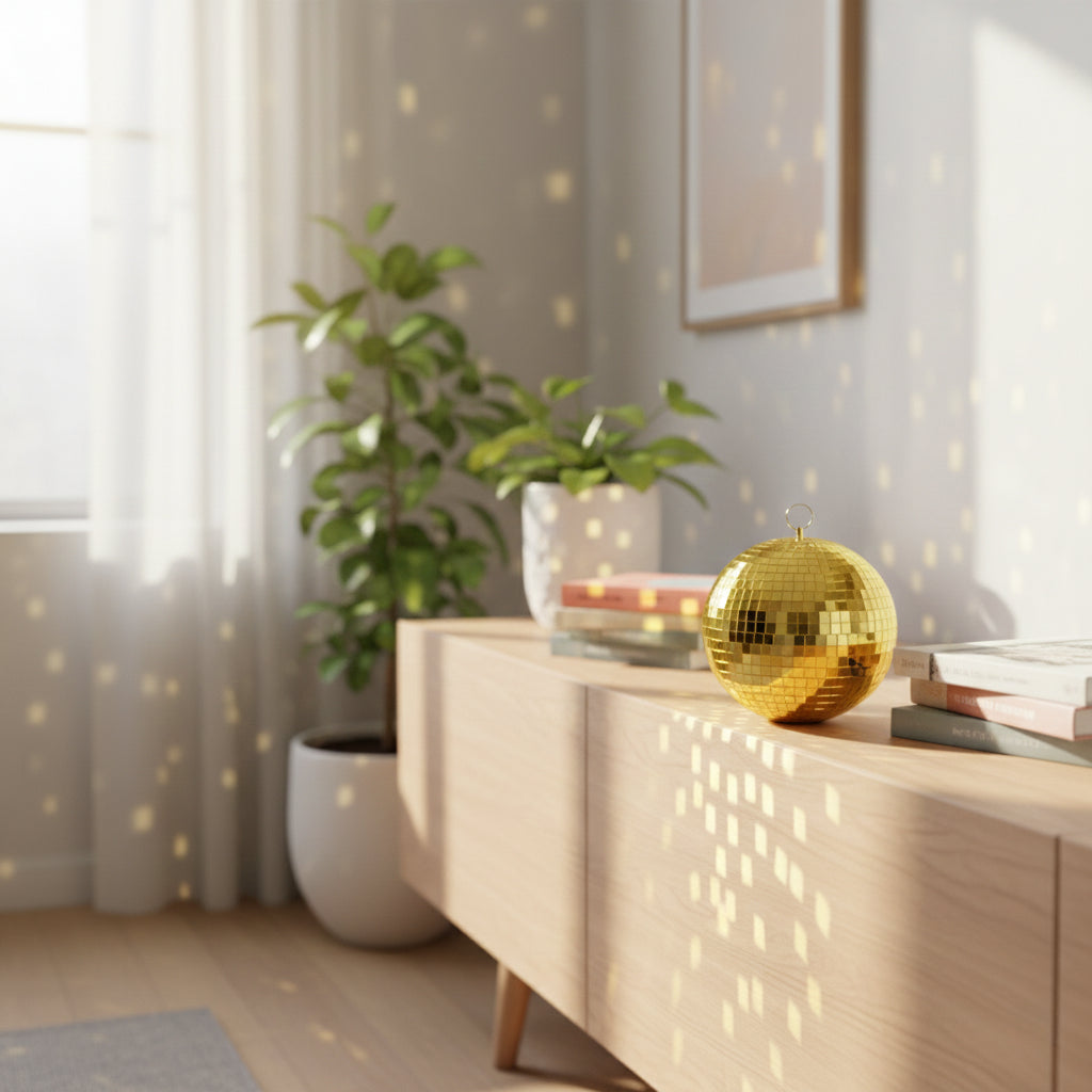 Boule Disco 15cm Dorée - Déco & Intérieur