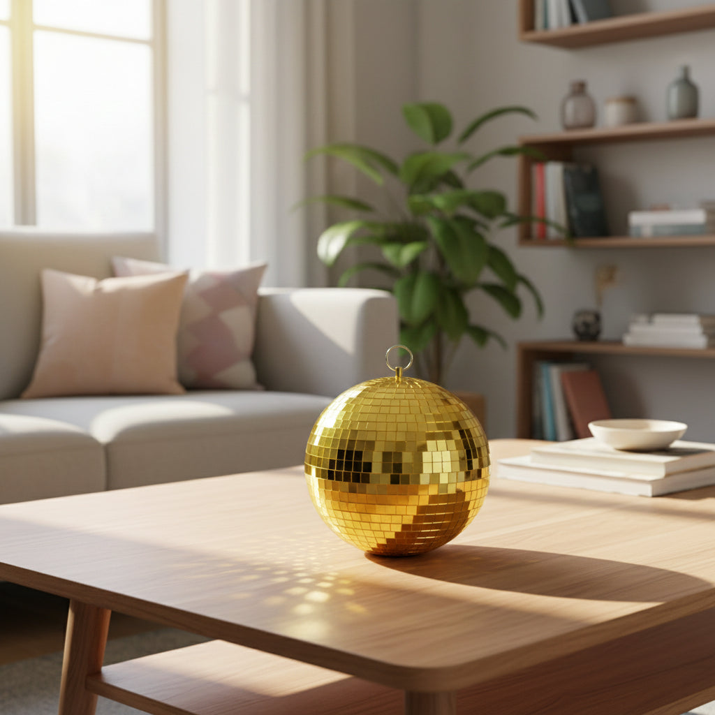 Boule Disco 15cm Dorée - Déco & Intérieur