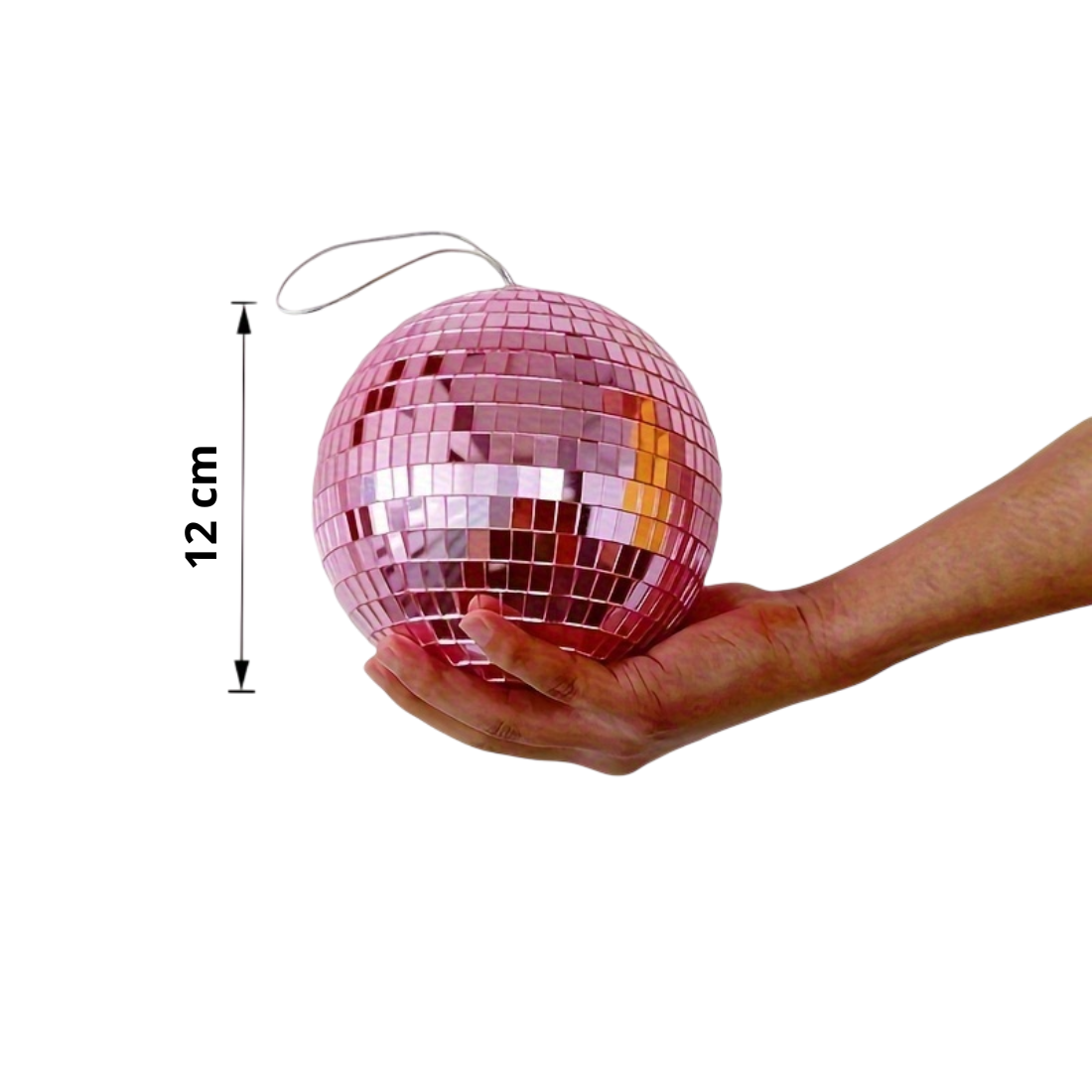 Boule Disco 12cm Rose - Accessoire pour Déco & Intérieur