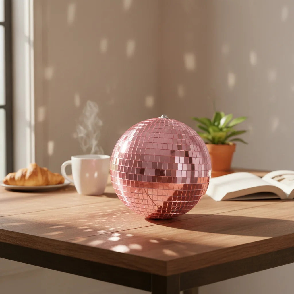 Boule Disco 18cm Rose - Déco & Intérieur