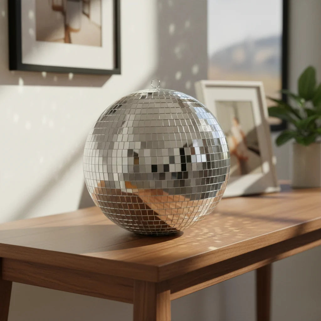 Boule Disco 15cm Gris Argentée - Fêtes & Événements