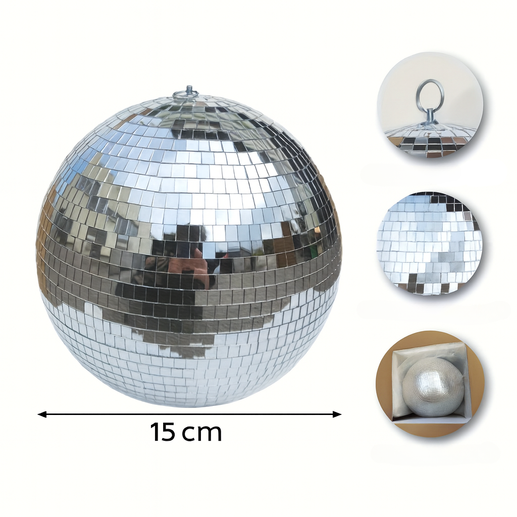 Boule Disco 15cm Gris Argentée - Accessoire pour Fêtes & Événements