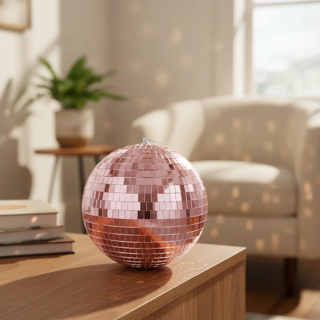 Boule Disco 25cm Rose - Fêtes & Événements