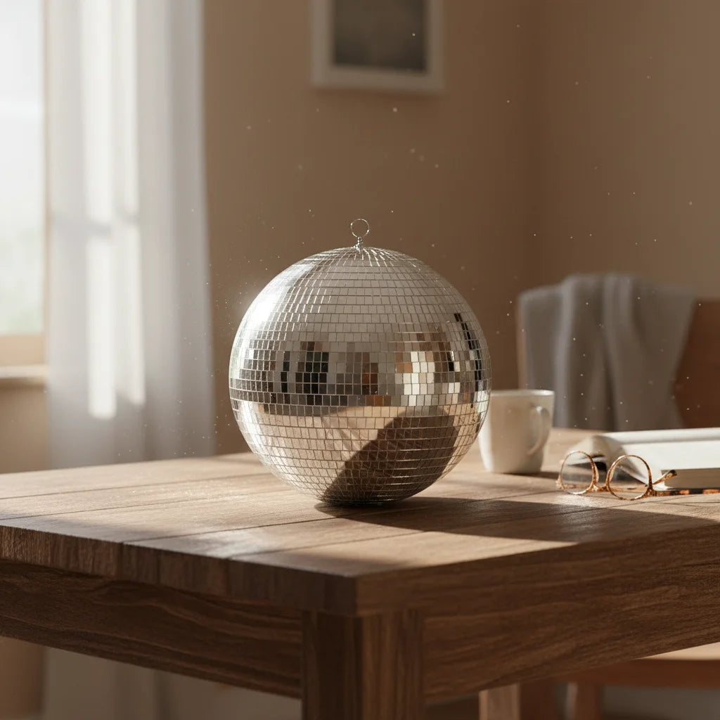 Boule Disco 20cm Gris Argentée - Fêtes & Événements