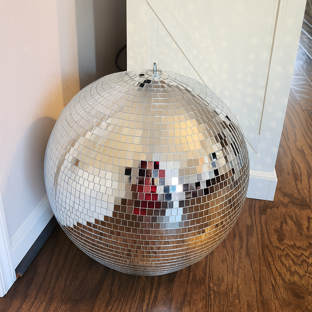 Boule Disco 15cm Gris Argentée - Accessoire pour Fêtes & Événements