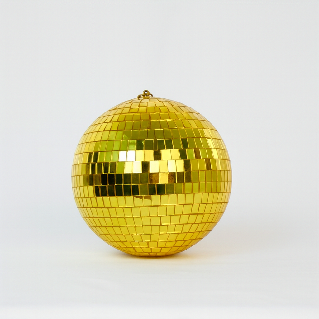 Boule Disco 18cm Dorée - Accessoire pour Fêtes & Événements