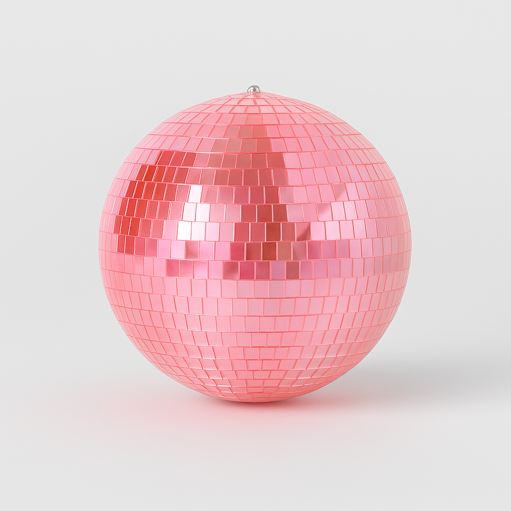 Boule Disco 18cm Rose - Accessoire pour Déco & Intérieur