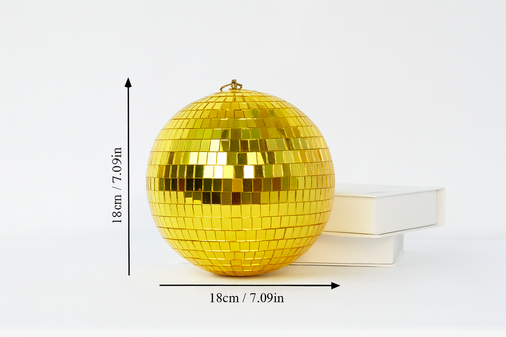 Boule Disco 18cm Dorée - Accessoire pour Fêtes & Événements