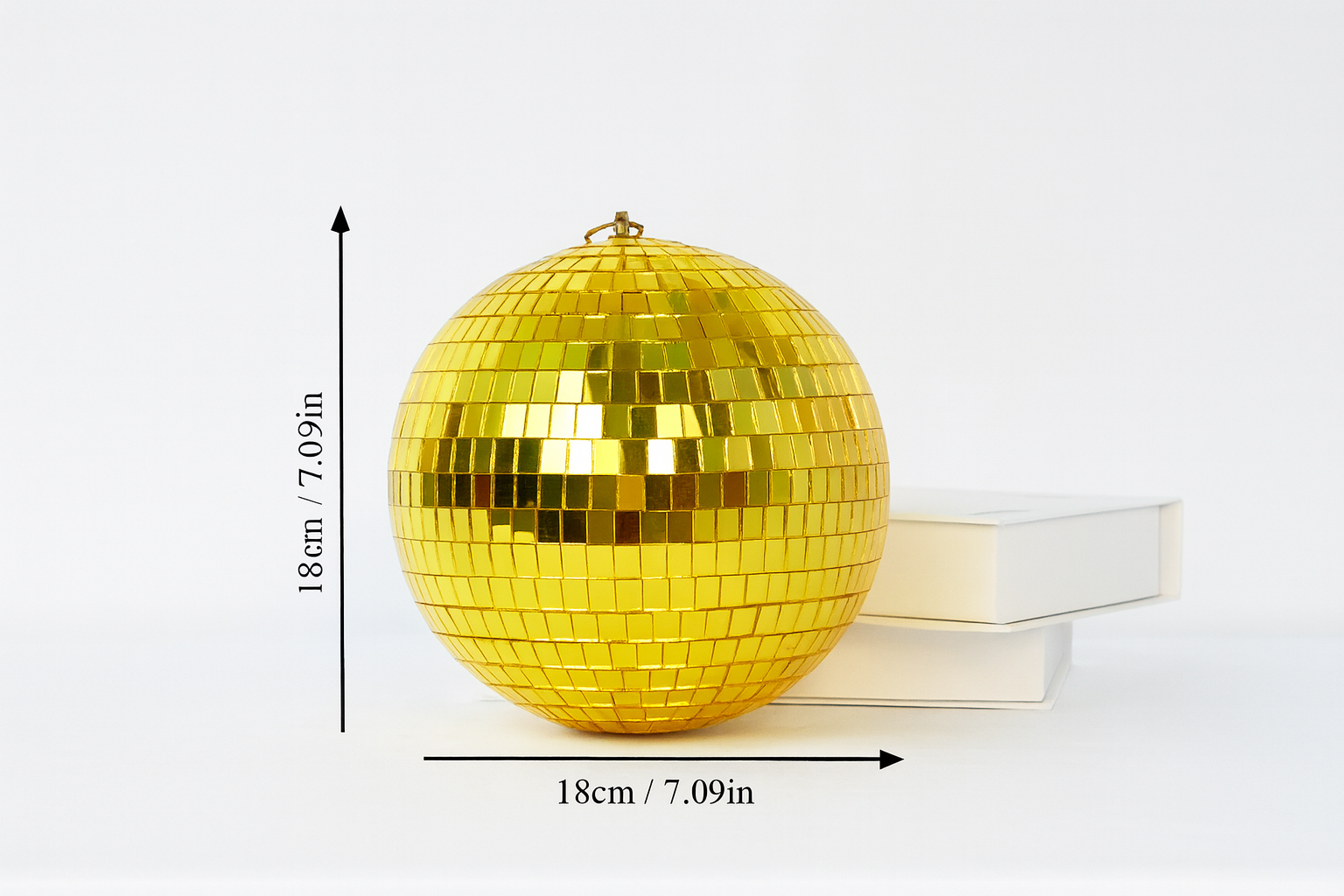 Boule Disco 18cm Dorée - Accessoire pour Fêtes & Événements