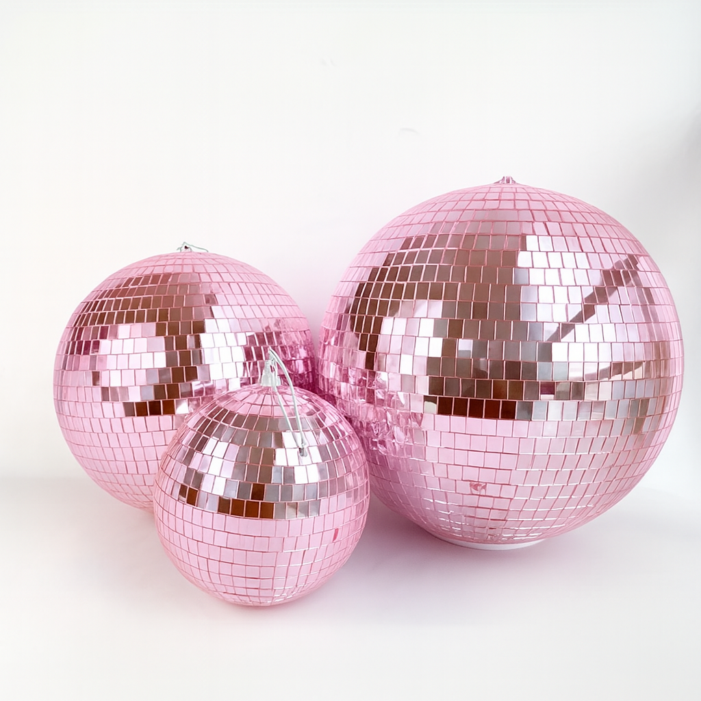 Boule Disco 18cm Rose - Accessoire pour Déco & Intérieur