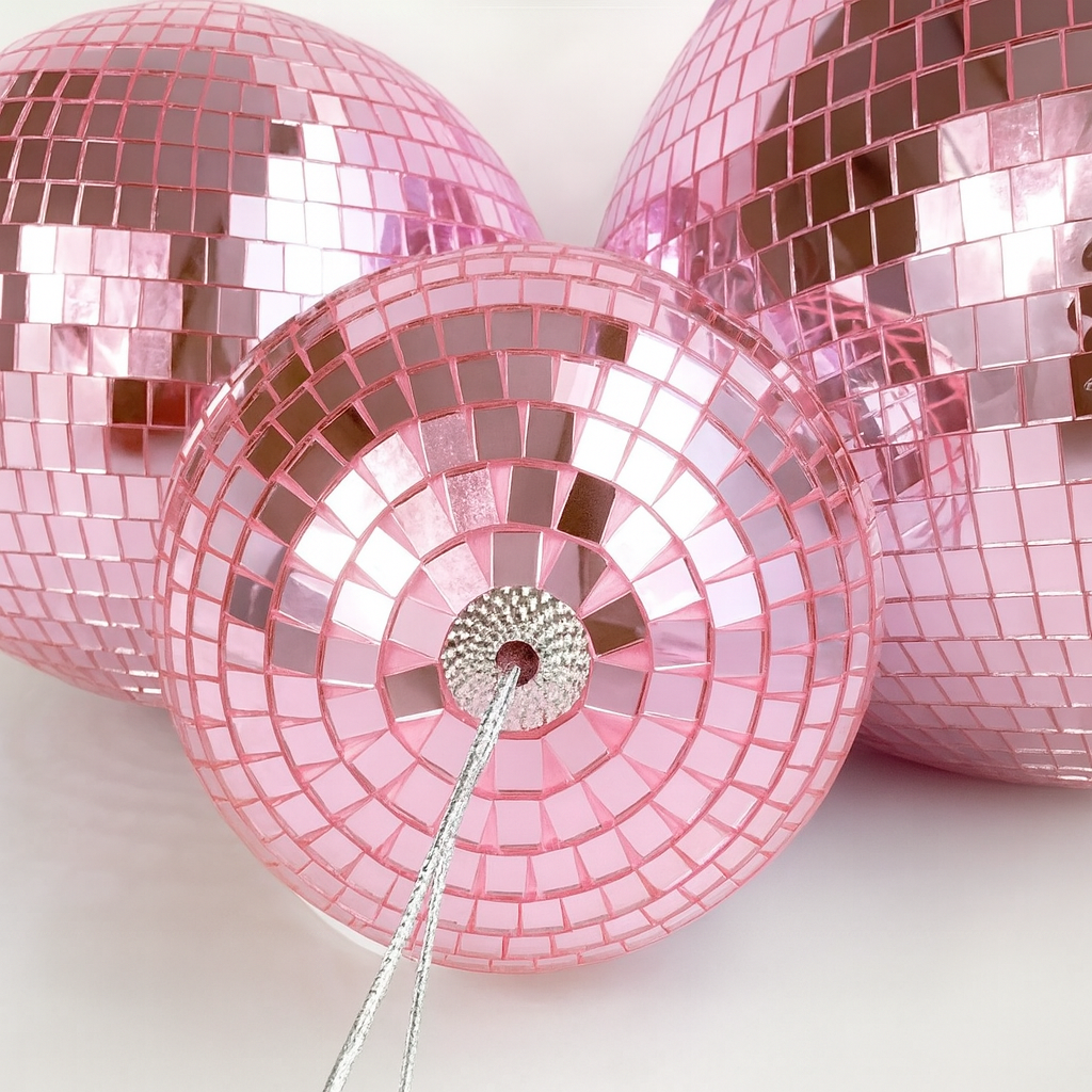 Mini Boule Disco 10cm Rose - Accessoire pour Déco & Intérieur