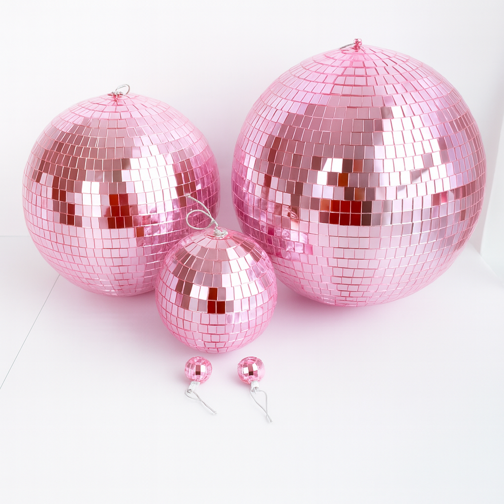 Mini Boule Disco 10cm Rose - Accessoire pour Déco & Intérieur