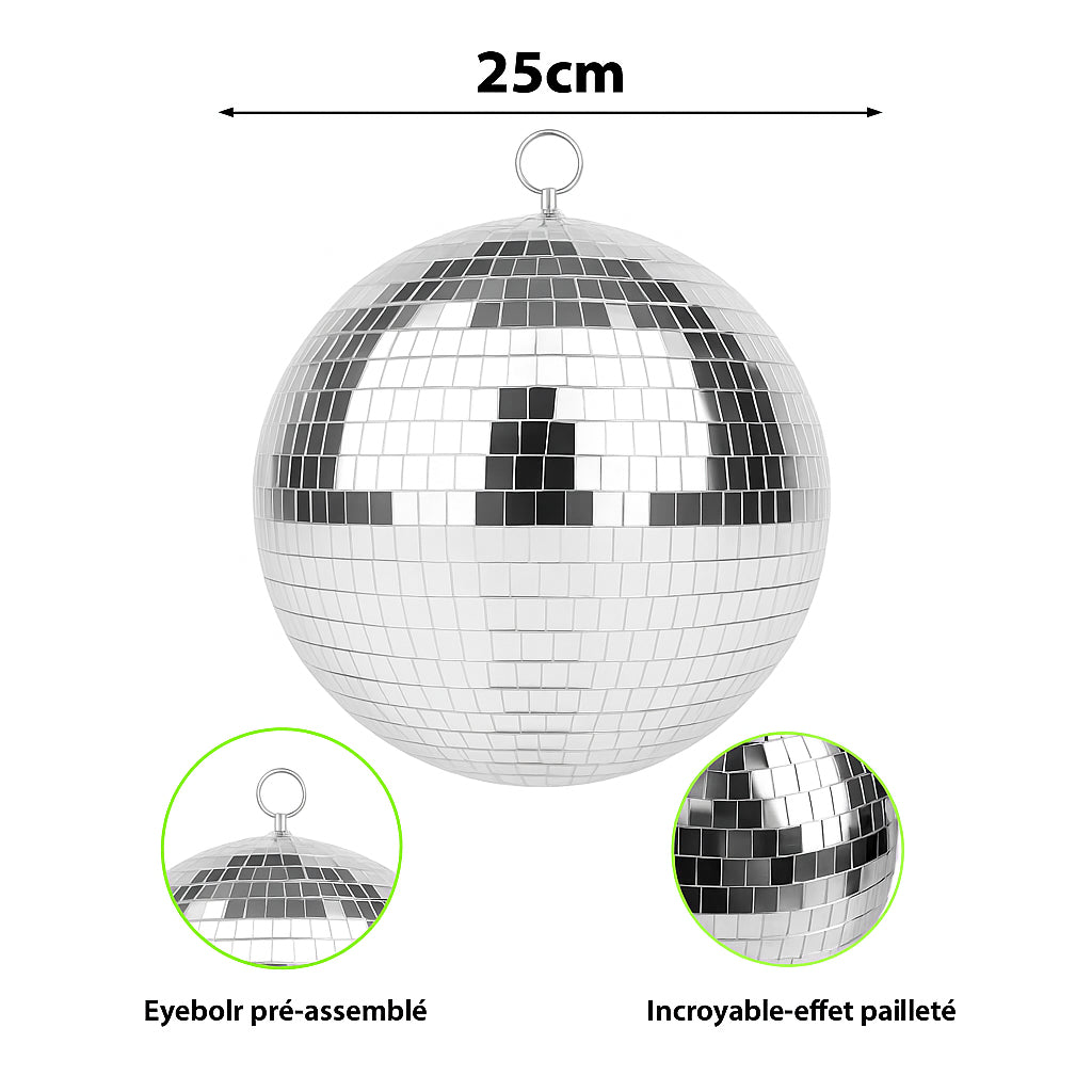 Boule Disco 25cm Argentée - Fêtes & Événements