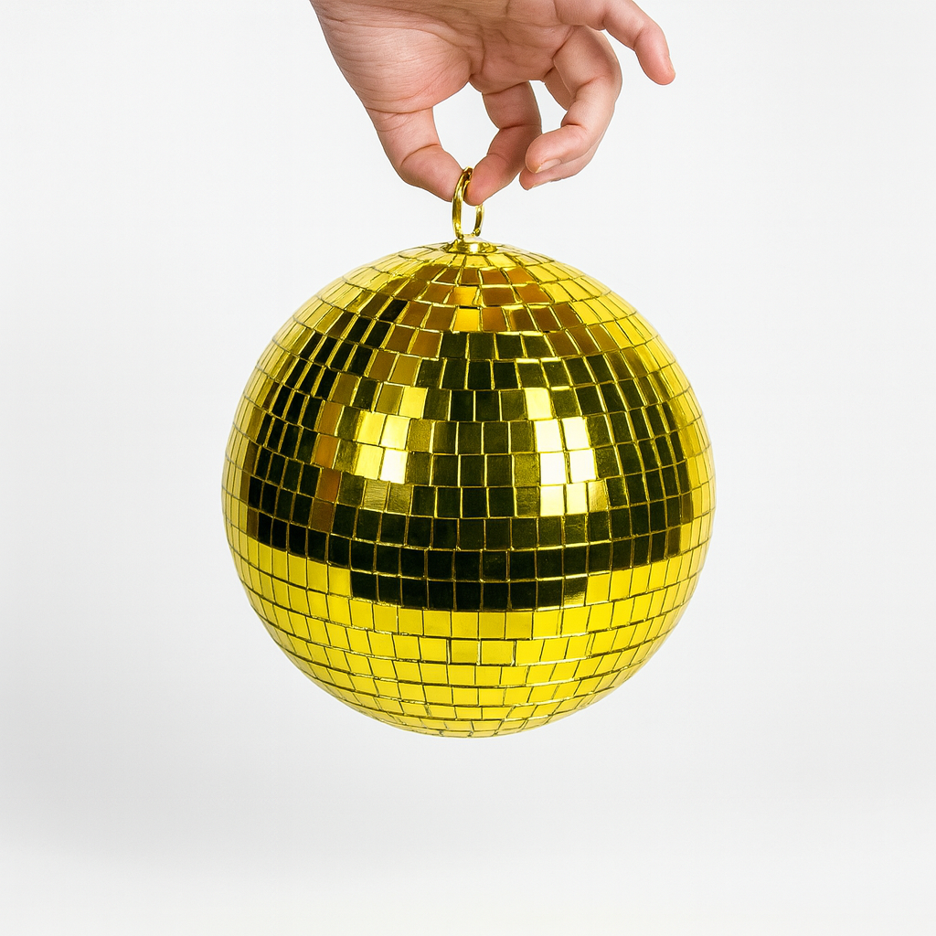 Boule Disco 18cm Dorée - Accessoire pour Fêtes & Événements