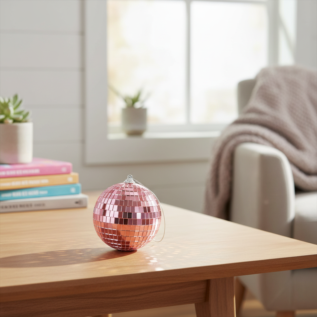Mini Boule Disco 8cm Rose - Déco & Intérieur