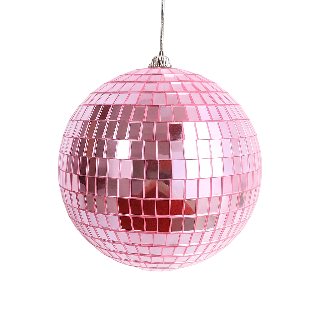 Boule Disco 12cm Rose - Accessoire pour Déco & Intérieur