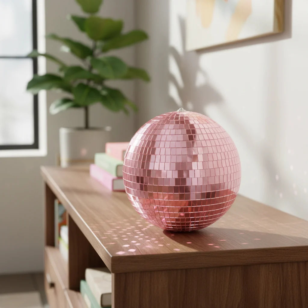 Boule Disco 25cm Rose - Fêtes & Événements