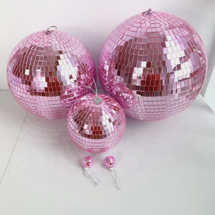 Mini Boule Disco 10cm Rose - Accessoire pour Déco & Intérieur
